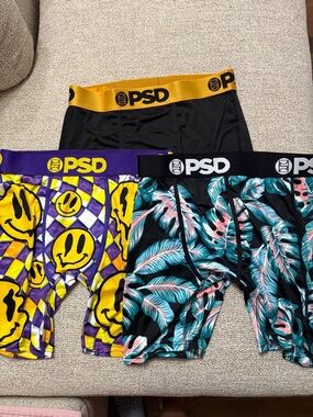 NWOT PSD Men’s Boxer Briefs Bundle Black, Yellow, Purple, Teal Leaf Print
